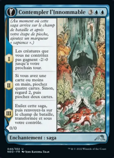 Contempler l'Innommable // Vision de l'Innommable, carte Magic NEO 48 — extension Kamigawa: La Dynastie Néon