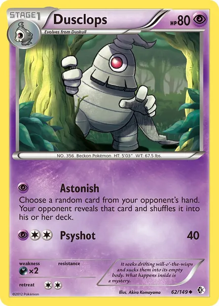 Dusclops, Pokémon card BCR 62 — Boundaries Crossed set