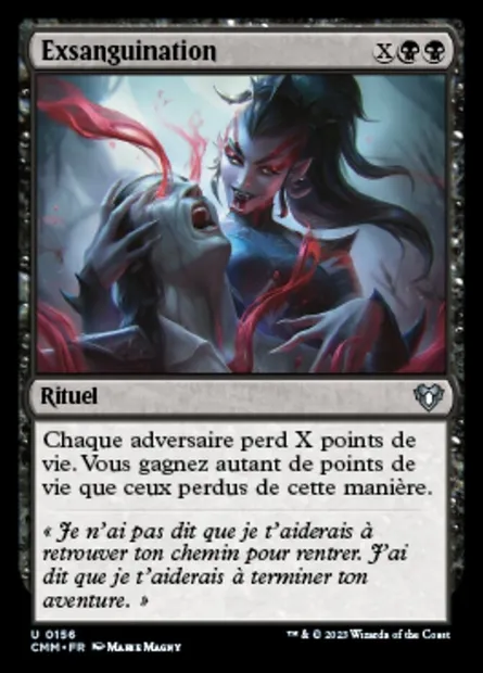 Exsanguination, carte Magic CMM 156 — extension Commander Masters