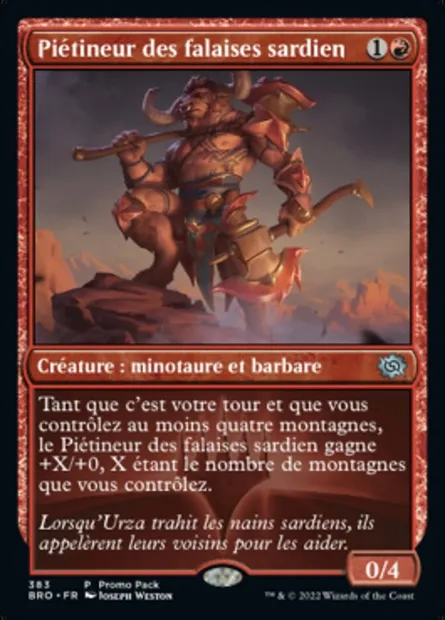 Piétineur des falaises sardien, carte Magic BRO 383 — extension La Guerre Fratricide