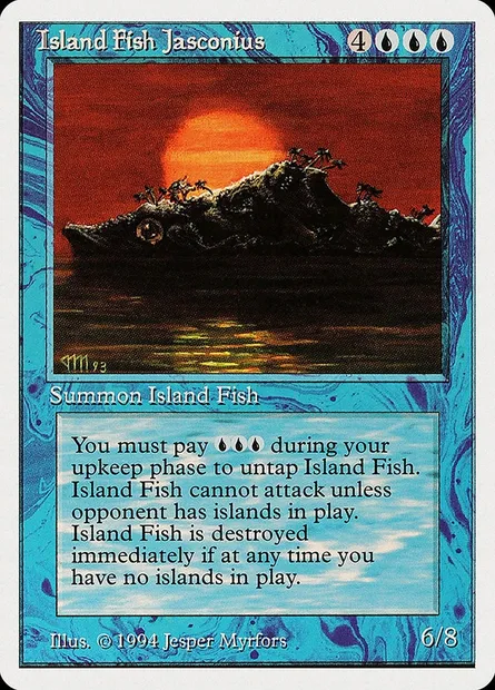 Island Fish Jasconius, Magic card SUM 61 — Summer Magic / Edgar set