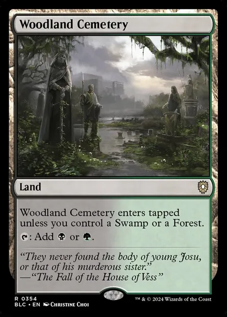 Woodland Cemetery, Magic card BLC 354 — Bloomburrow Commander set