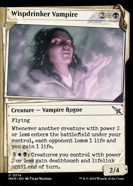 Wispdrinker Vampire, Magic card MKM 374 — Murders at Karlov Manor set