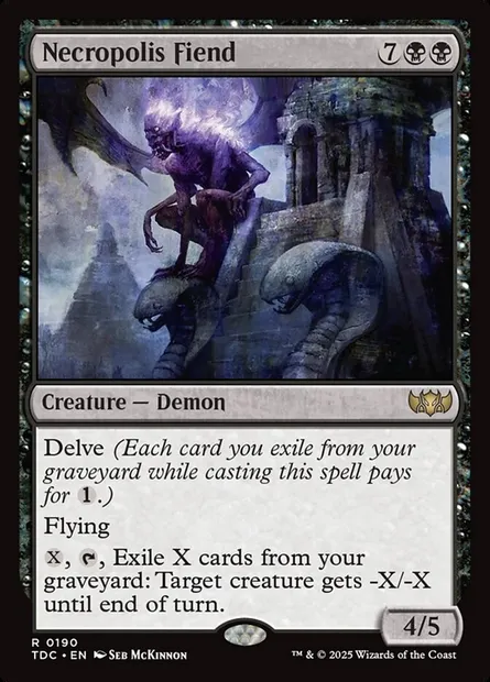 Necropolis Fiend, Magic card TDC 190 — Tarkir: Dragonstorm Commander set