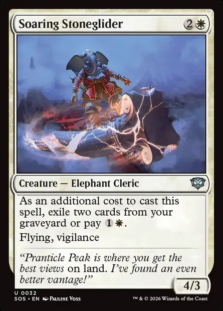 Soaring Stoneglider, Magic card SOS 32 — Secrets of Strixhaven set