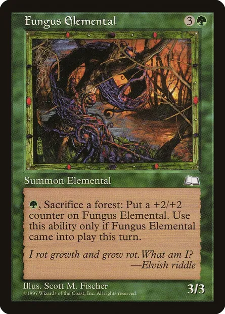 Fungus Elemental, Magic card WTH 128 — Weatherlight set