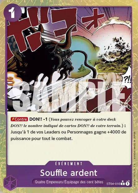 Souffle ardent, carte One Piece ST04-016 — extension Animal Kingdom Pirates