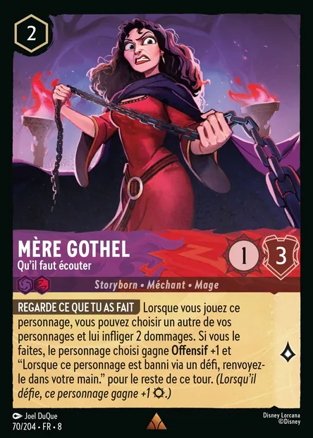 Mère Gothel - Qu'il faut écouter, carte Disney Lorcana CH8-070 — extension Le Règne de Jafar