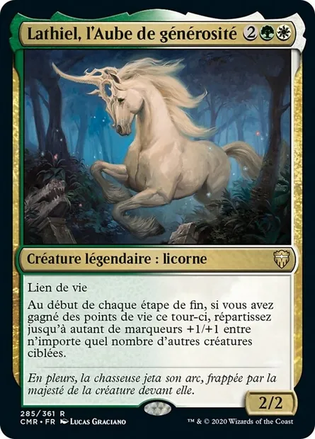 Lathiel, l'Aube de générosité, carte Magic CMR 285 — extension Commander Legends