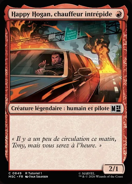Happy Hogan, chauffeur intrépide, carte Magic MSC 849 — extension Marvel Super Heroes Commander