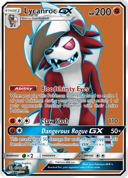 Lycanroc GX, Pokémon card GRI 138 — Guardians Rising set