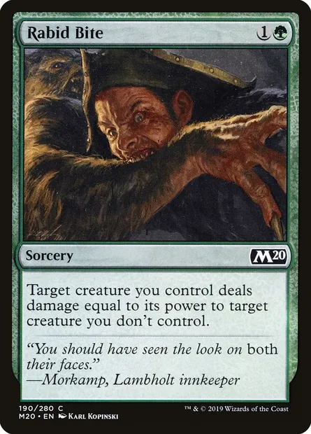 Rabid Bite, Magic card M20 190 — Core Set 2020 set