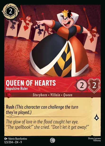 Queen of Hearts - Impulsive Ruler, Disney Lorcana card CH9-123 — Fabled set