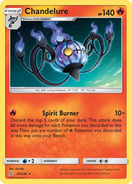 Chandelure, Pokémon card UNM 30 — Unified Minds set