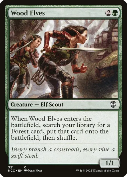 Wood Elves, Magic card NCC 321 — New Capenna Commander set