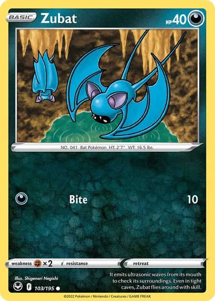 Zubat, Pokémon card SIT 103 — Silver Tempest set