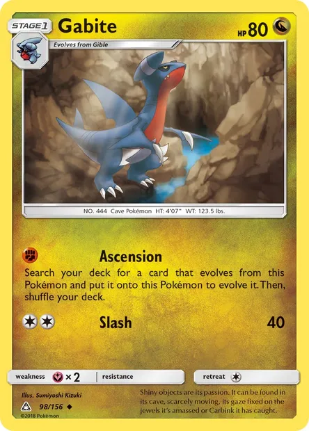 Gabite, Pokémon card UPR 98 — Ultra Prism set