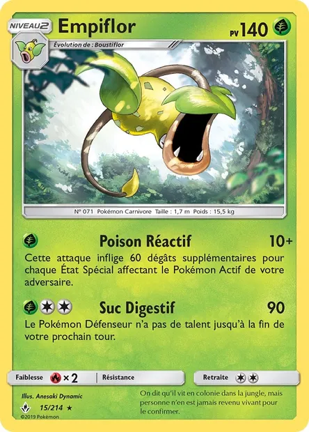 Empiflor, carte Pokémon UNB 15 — extension Alliance Infaillible