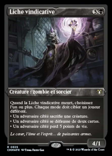 Liche vindicative, carte Magic CMM 525 — extension Commander Masters