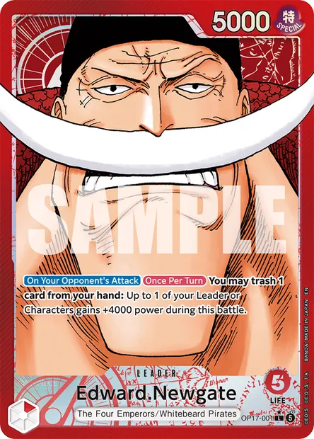 Edward.Newgate, One Piece card OP17-001 — THE WORLD’S STRONGEST WARRIORS set
