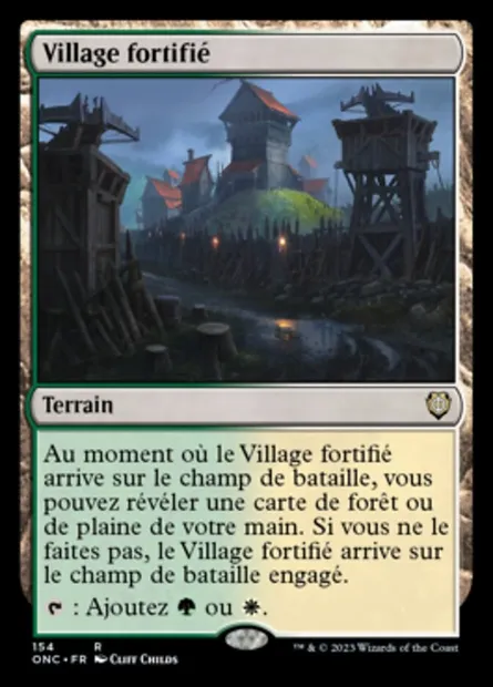 Village fortifié, carte Magic ONC 154 — extension Phyrexia: All Will Be One Commander
