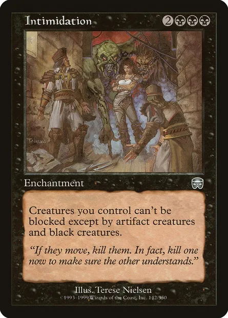 Intimidation, carte Magic MMQ 142 — extension Masques de Mercadia