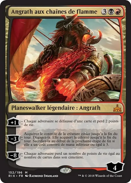 Angrath aux chaînes de flamme, carte Magic RIX 152 — extension Les combattants d'Ixalan