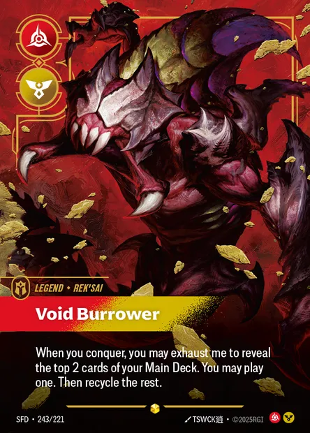 Void Burrower, carte Riftbound SFD 243 — extension Spiritforged