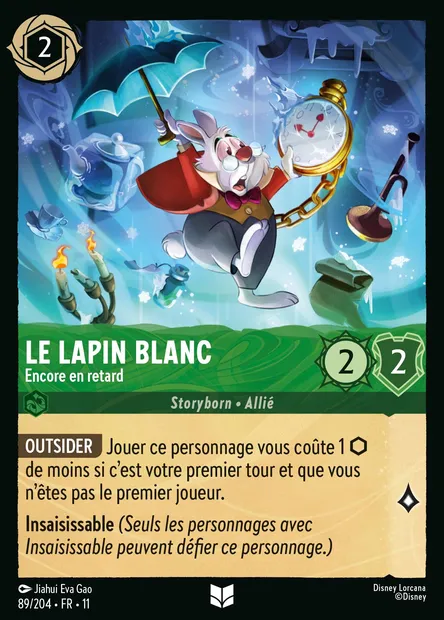 Le lapin blanc - Encore en retard, carte Disney Lorcana CH11-089 — extension Givresort