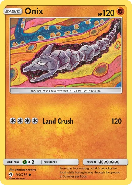 Onix, Pokémon card LOT 109 — Lost Thunder set