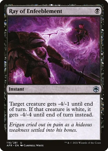 Ray of Enfeeblement, Magic card AFR 116 — Adventures in the Forgotten Realms set