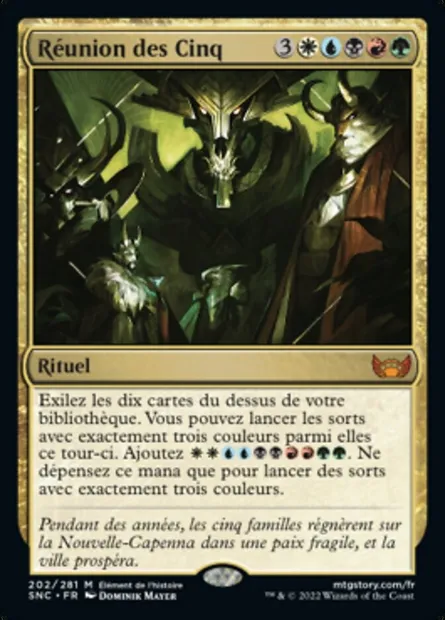 Réunion des Cinq, carte Magic SNC 202 — extension Les rues de la Nouvelle-Capenna