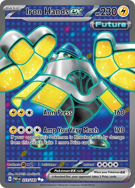 Iron Hands ex, Pokémon card PAR 223 — Paradox Rift set