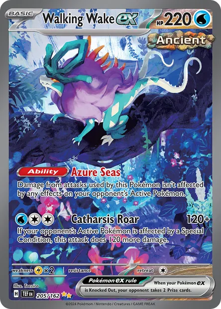 Walking Wake ex, Pokémon card TEF 205 — Temporal Forces set