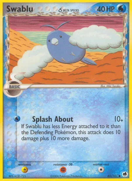 Swablu δ, Pokémon card DF 65 — Dragon Frontiers set