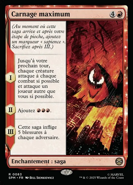 Carnage maximum, carte Magic SPM 83 — extension Marvel's Spider-Man
