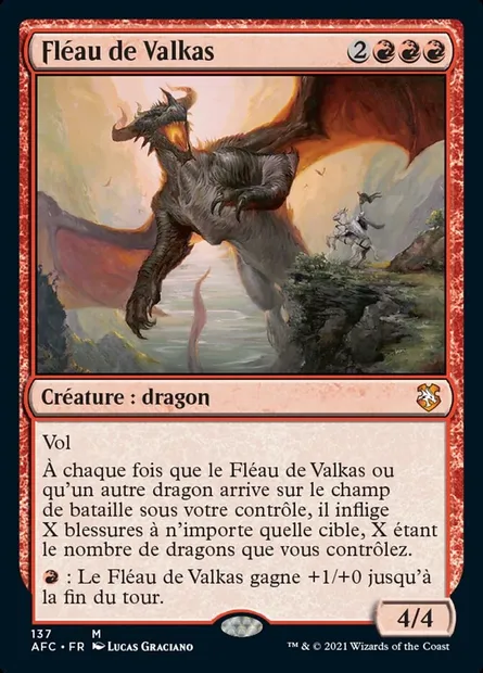 Fléau de Valkas, carte Magic AFC 137 — extension Forgotten Realms Commander
