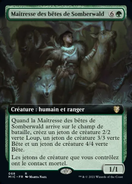 Maîtresse des bêtes de Somberwald, carte Magic MIC 68 — extension Midnight Hunt Commander