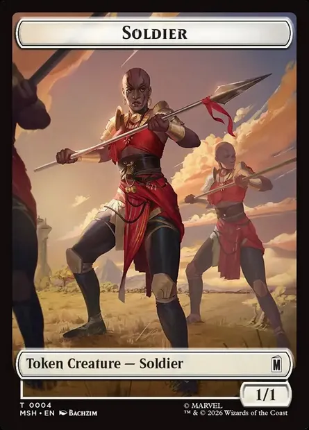 Soldier, carte Magic TMSH 4 — extension Marvel Super Heroes Tokens