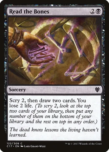 Read the Bones, Magic card C17 122 — Commander 2017 set