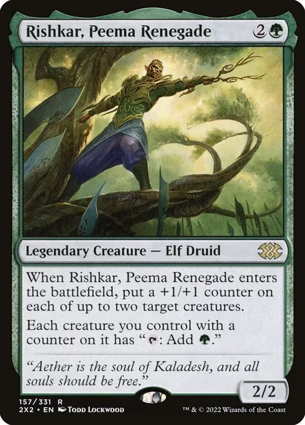 Rishkar, Peema Renegade, Magic card 2X2 157 — Double Masters 2022 set