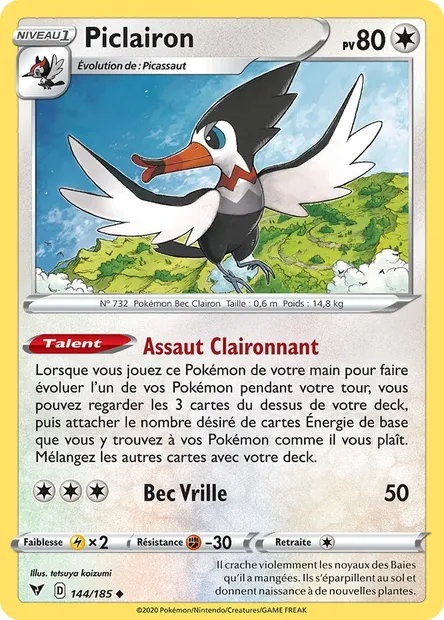 Piclairon, carte Pokémon VIV 144 — extension Voltage Éclatant