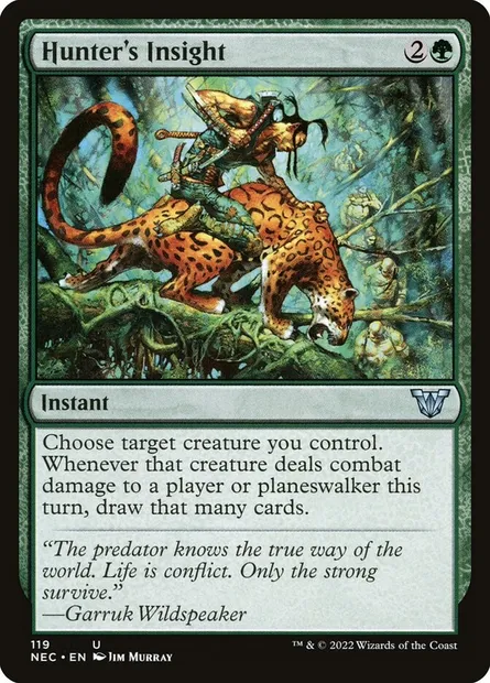 Hunter's Insight, Magic card NEC 119 — Neon Dynasty Commander set