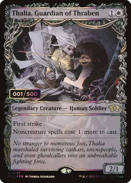 Thalia, gardienne de Thraben, carte Magic MUL 137z — extension Multiverse Legends
