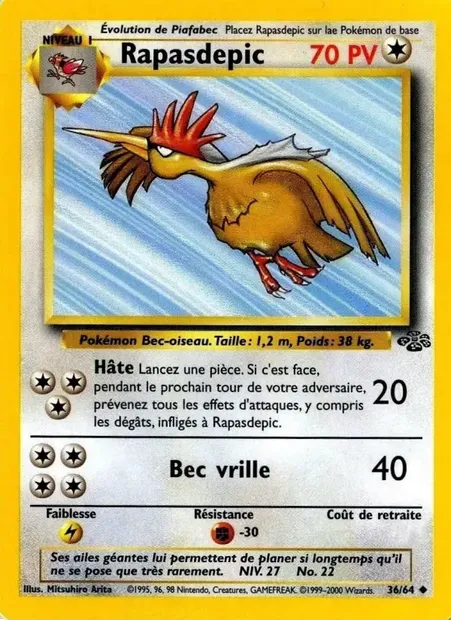 Rapasdepic, carte Pokémon JU 36 — extension Jungle