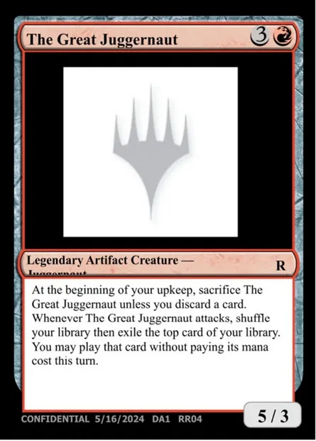 The Great Juggernaut, Magic card UNK RR04b — Unknown Event set