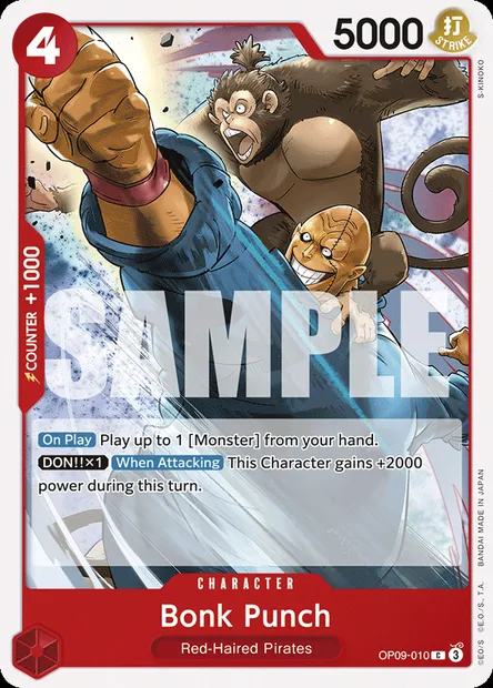 Bonk Punch, One Piece card OP09-010 — EMPERORS IN THE NEW WORLD set
