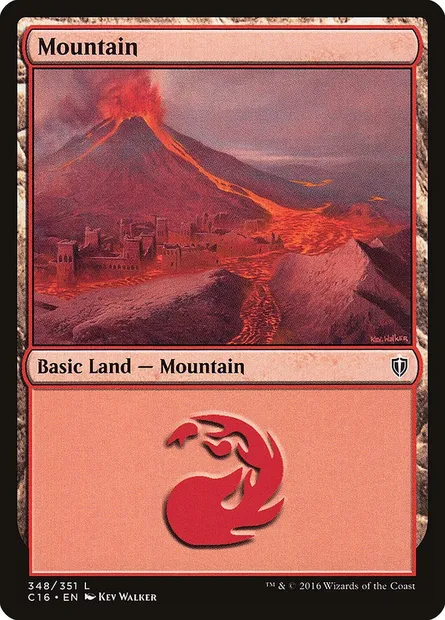 Mountain, Magic card C16 348 — Commander 2016 set