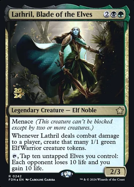 Lathril, Blade of the Elves, Magic card PFDN 242s — Foundations Promos set
