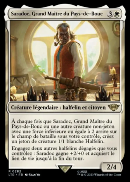 Saradoc, Grand Maître du Pays-de-Bouc, carte Magic LTR 282 — extension Le Seigneur des Anneaux : chroniques de la Terre du Milieu